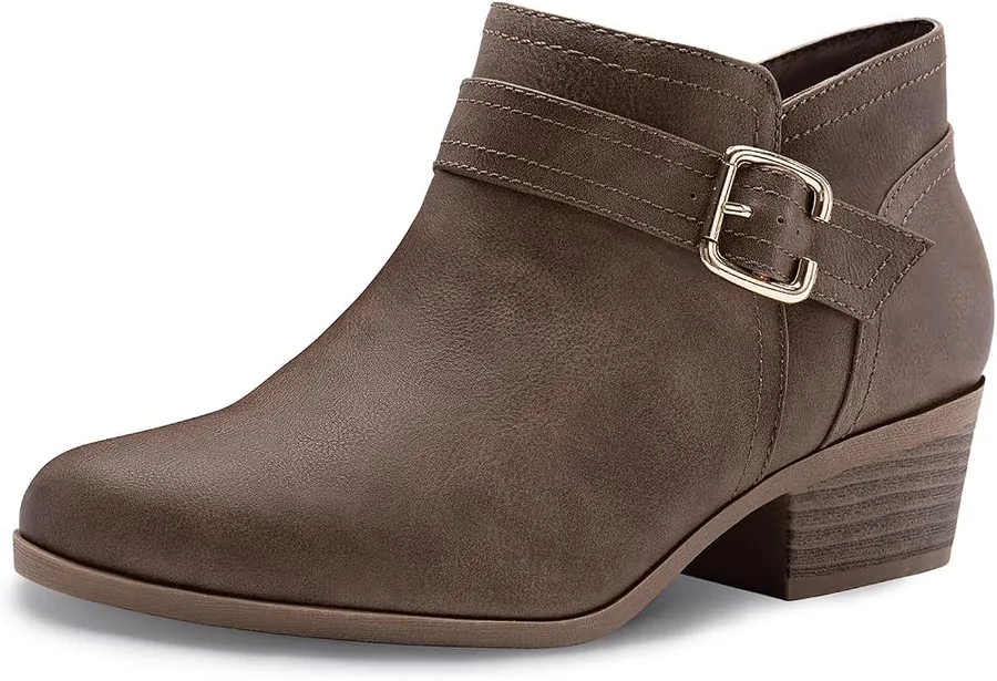 Athlefit Chunky Low-Heel Ankle Boots